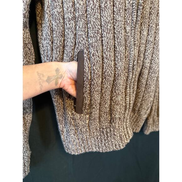 K. STEVENS Vintage XL Fall Brown Y2K Dad Granpacore Streetwear Zip Cardigan - Picture 6 of 15